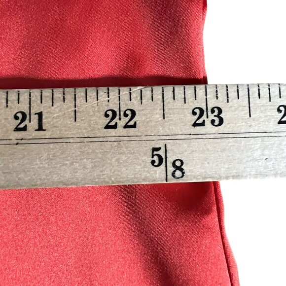 Target X Sammy B Red Orange Satin Button-Up Tunic Shirt With Tie-Sleeves L - Picture 7 of 10